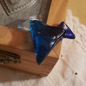 Blue Triangular Art Glass Pendant